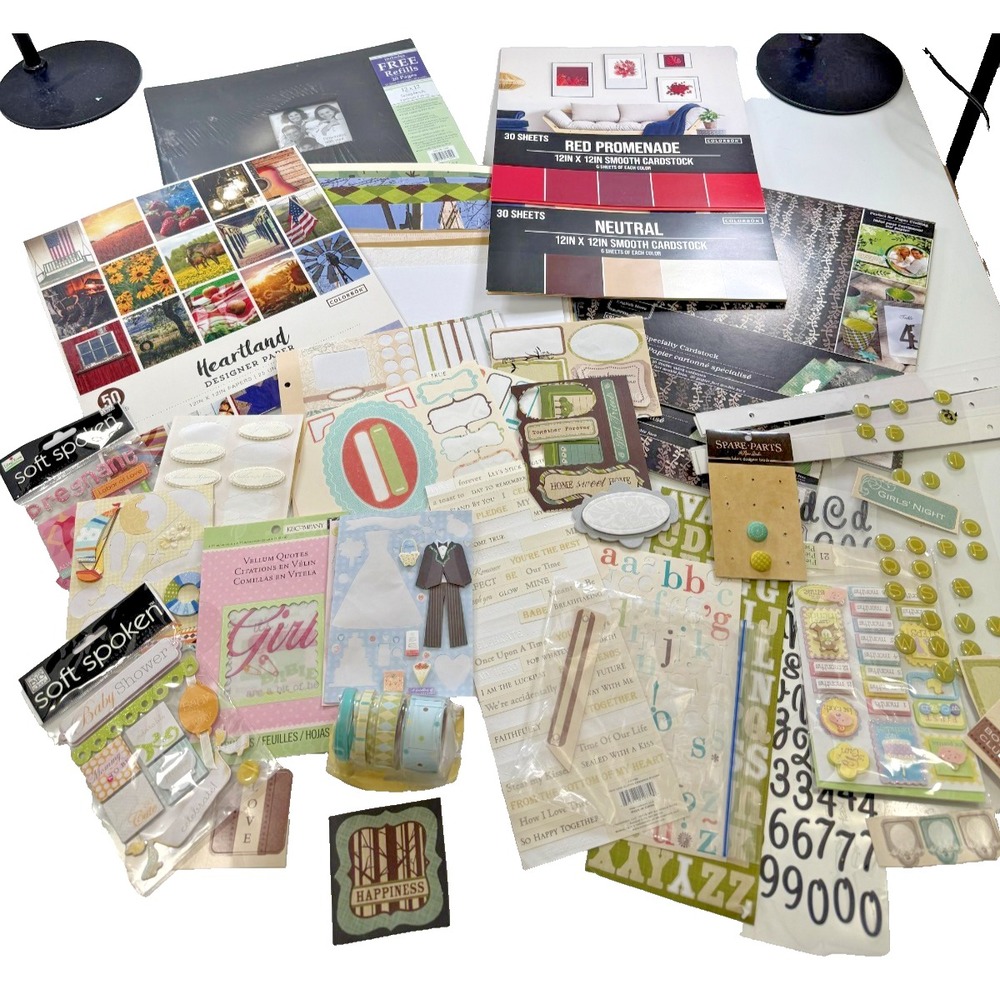 Big Lot of Assorted Scrapbooking Memory Book Supplies New & Pre-Owned